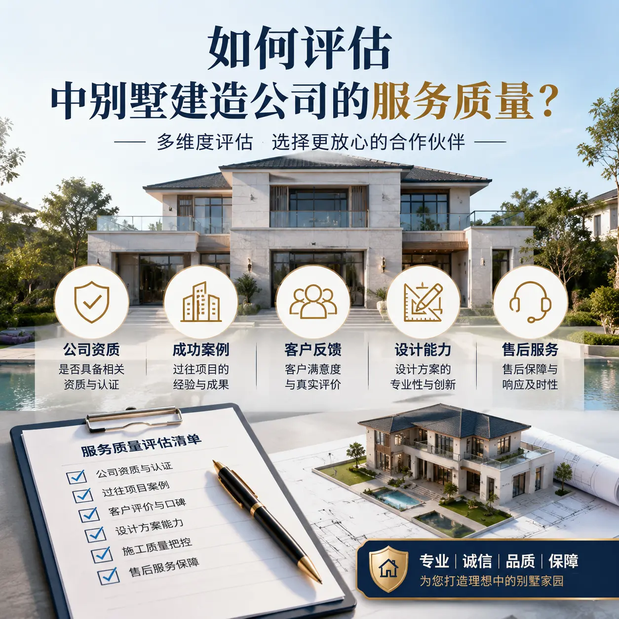 如何评估 金沙 中别墅建造公司的服务质量？