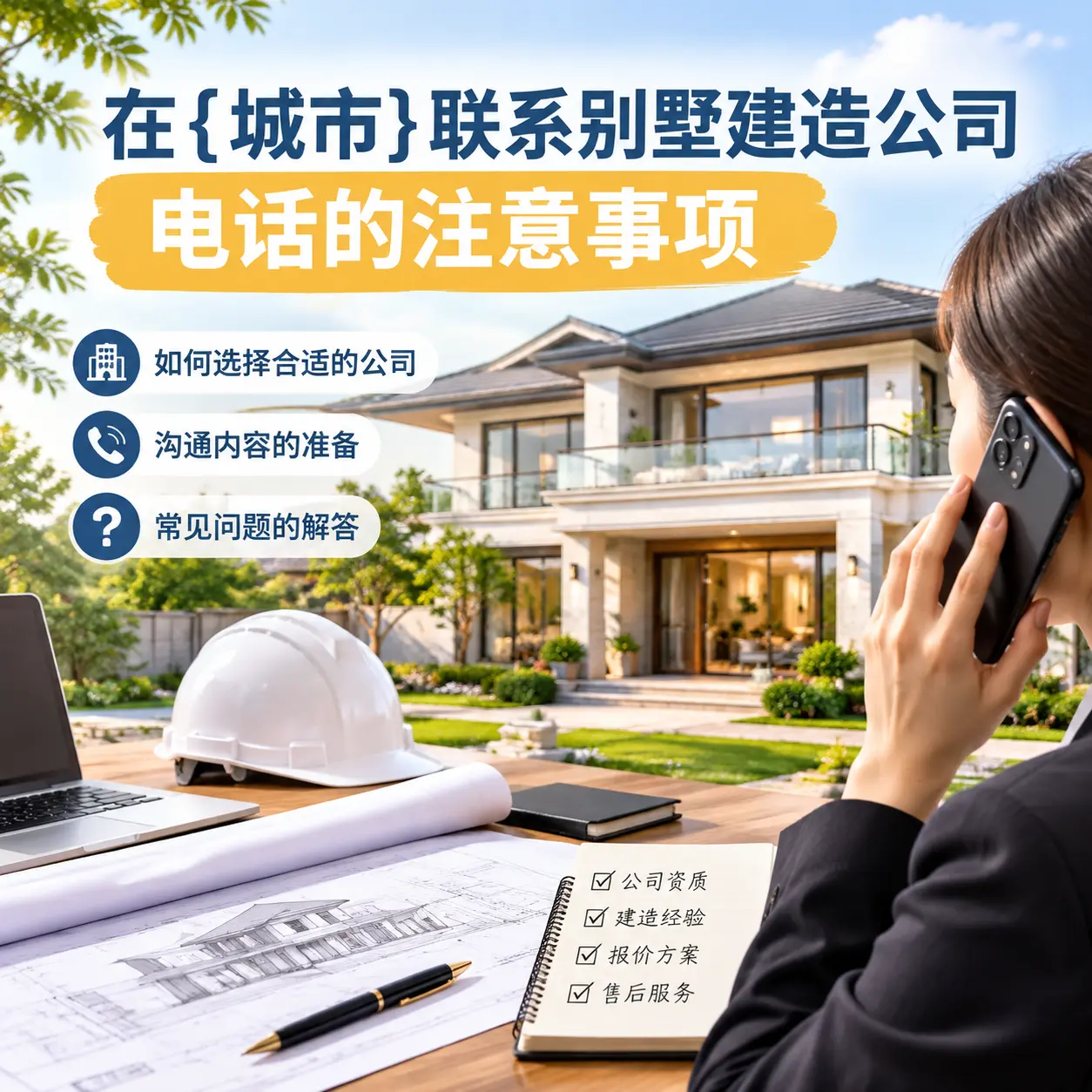 在金沙联系别墅建造公司电话的注意事项