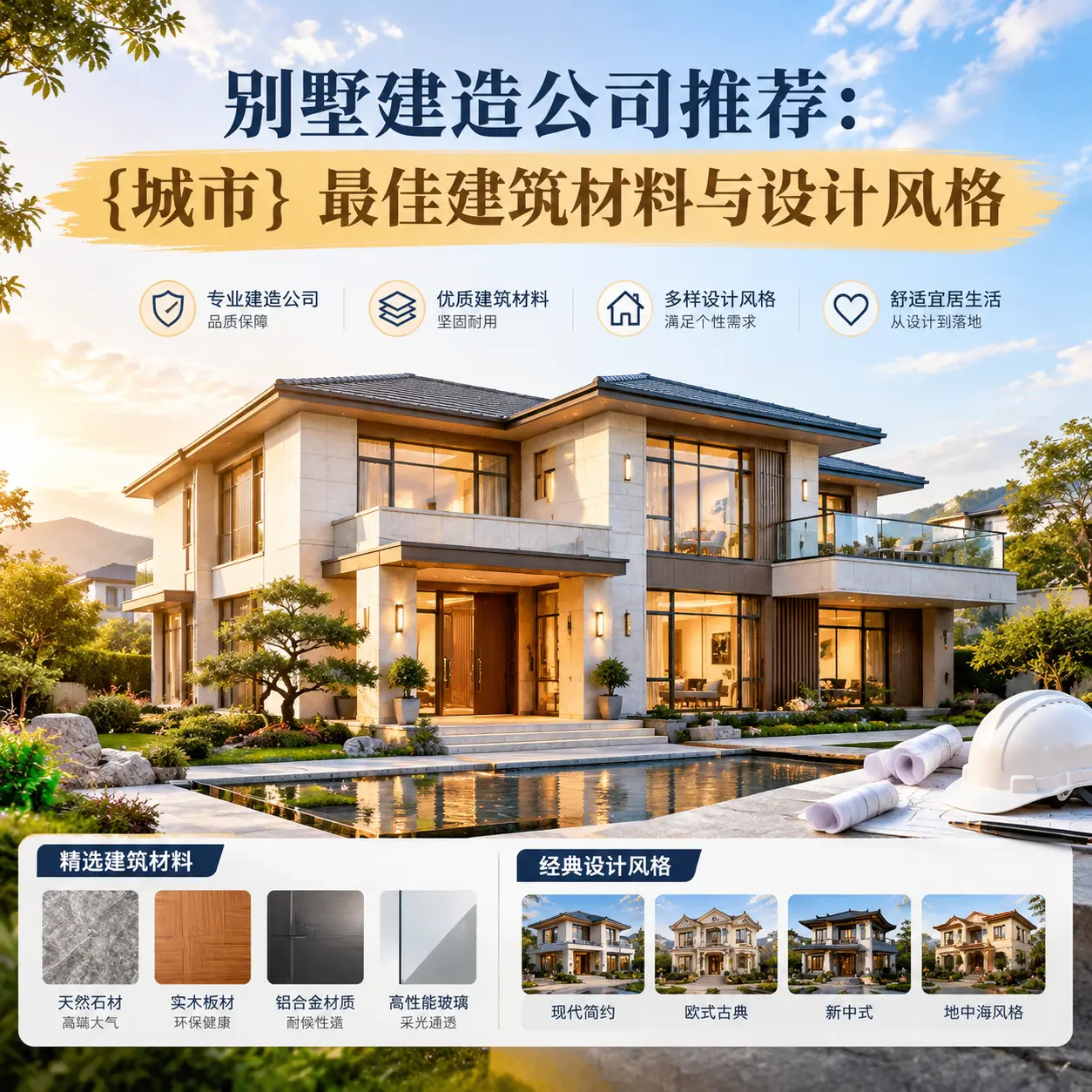 别墅建造公司推荐： 金沙 最佳建筑材料与设计风格